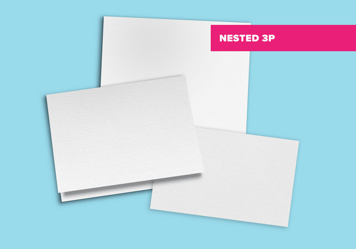 A nested three-panel mailer