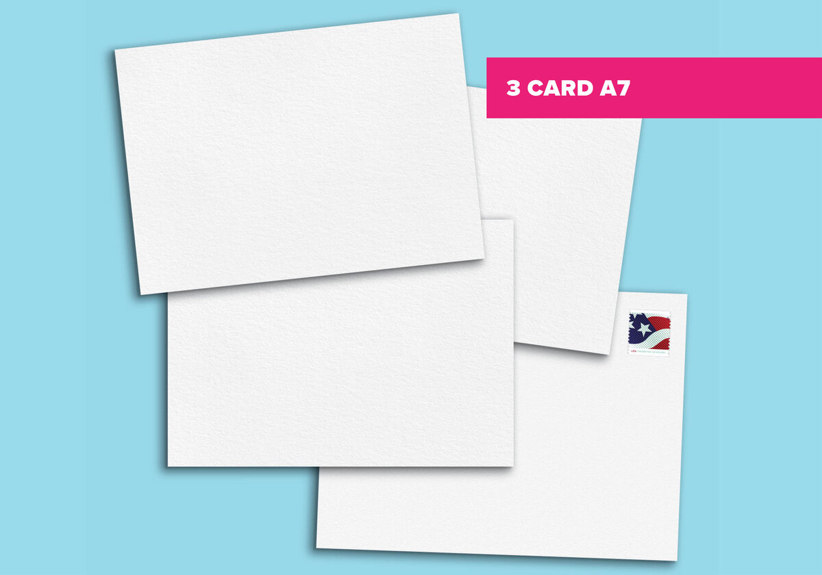 A three-card mailer