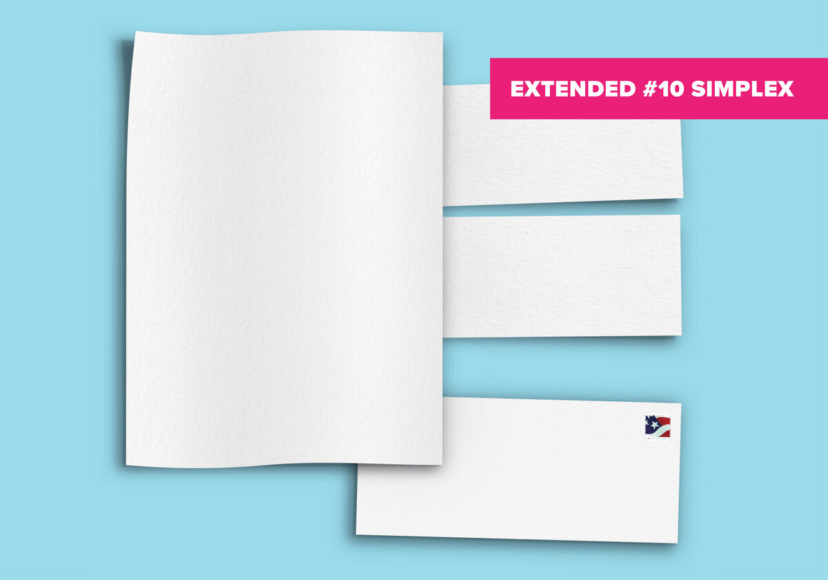 An extended number 10 simplex letter package