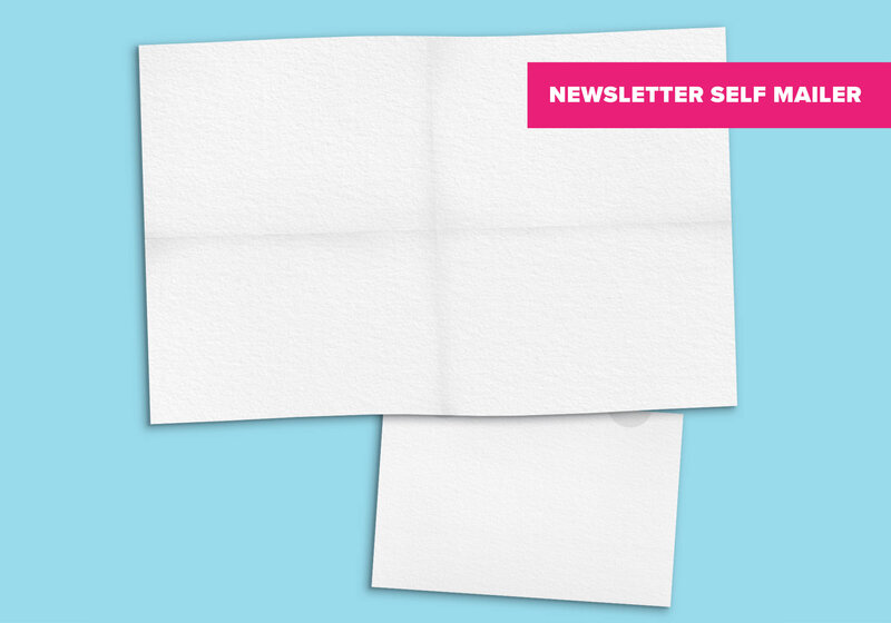 A newsletter self-mailer