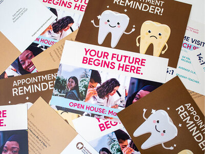 A self-mailer being finished