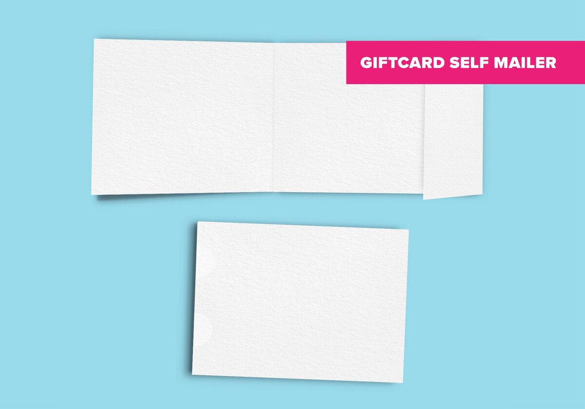 A gift-card self-mailer